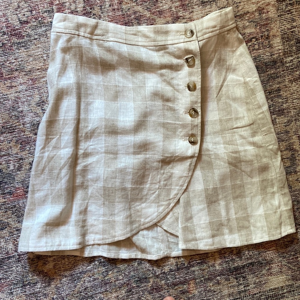 Madewell Tulip Hem linen mini skirt size 0